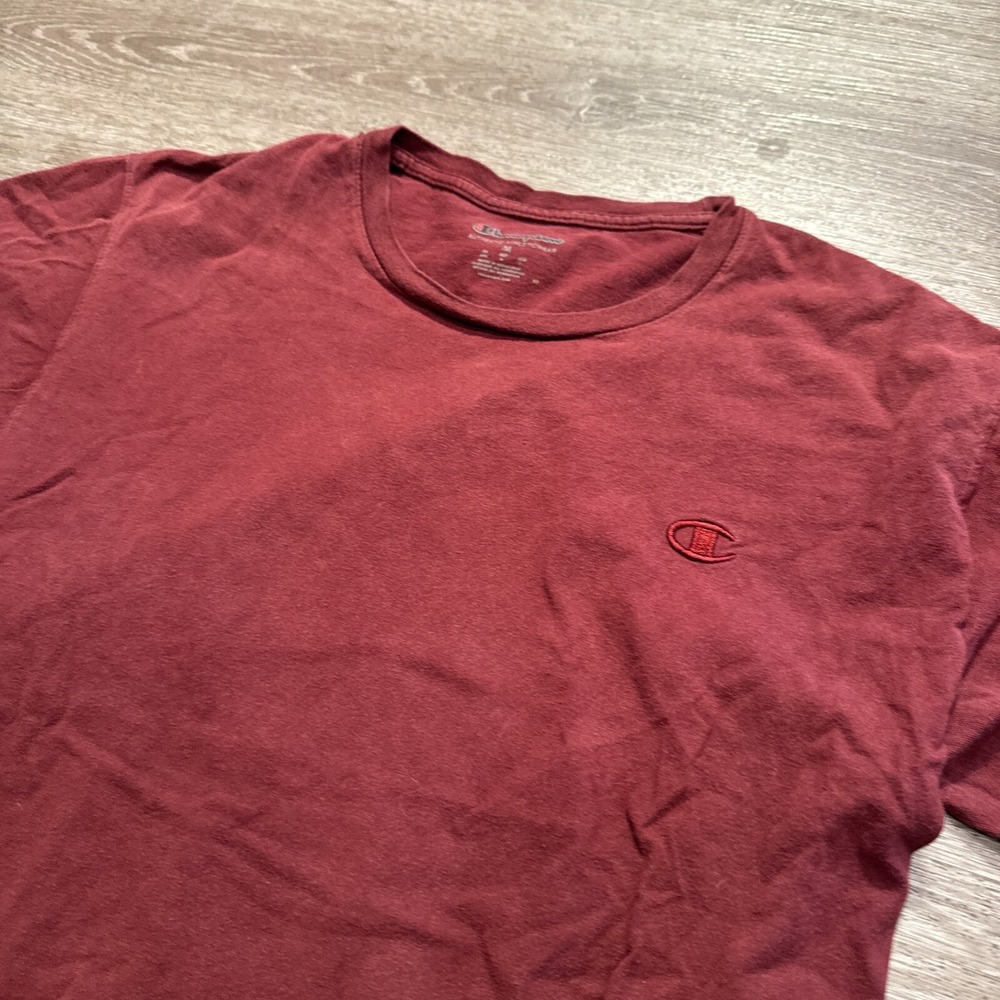 Vintage Champion Shirt Mens Medium red Cotton Casual Streetwear Adult Basic‎ - Picture 2 of 8